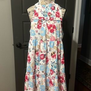 Blue Sleeves Sundress with Bib Collar for Resort Wear Boutique Dress
NWOT